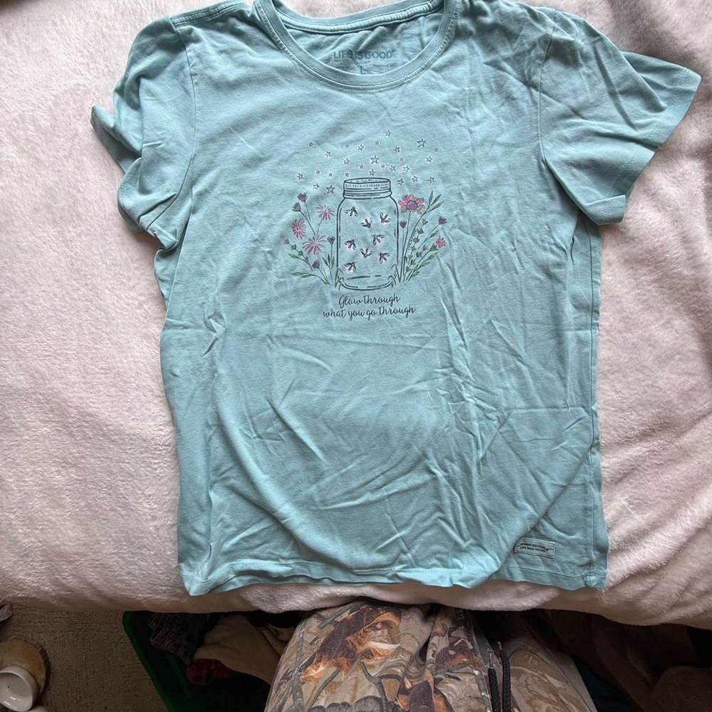 Life Is Good Light Blue Short Sleeve Tee